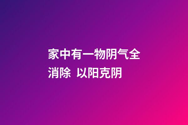 家中有一物阴气全消除  以阳克阴